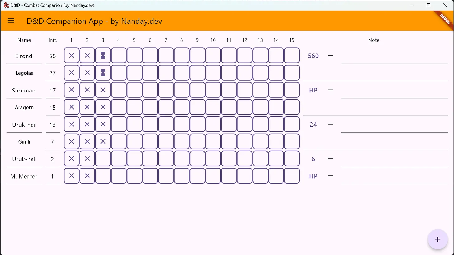First draft of my D&D Combat Management App